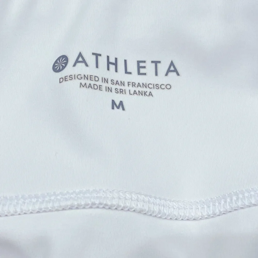 Athleta Contender Laser Cut 7/8 Tight White Legging Side Pockets Medium